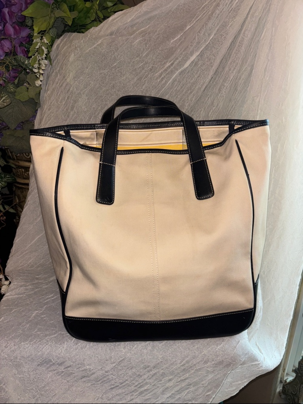 Vintage Coach Canvas Voyage Tote Minimalist Chic Style 7725